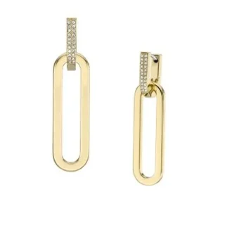 Orecchini pendenti Heritage D-Link Glitz in acciaio inossidabile color oro
