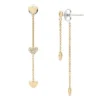 Orecchini Sutton Heartbeat in ottone dorato con chiusura a perno