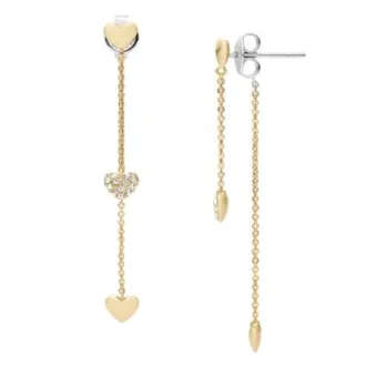 Orecchini Sutton Heartbeat in ottone dorato con chiusura a perno