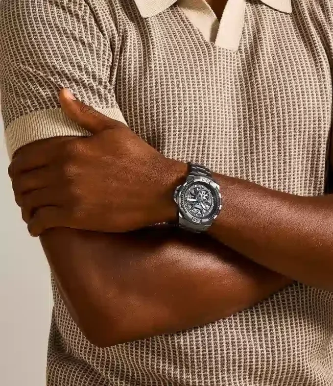 Orologio automatico Bronson in acciaio inossidabile color fumo