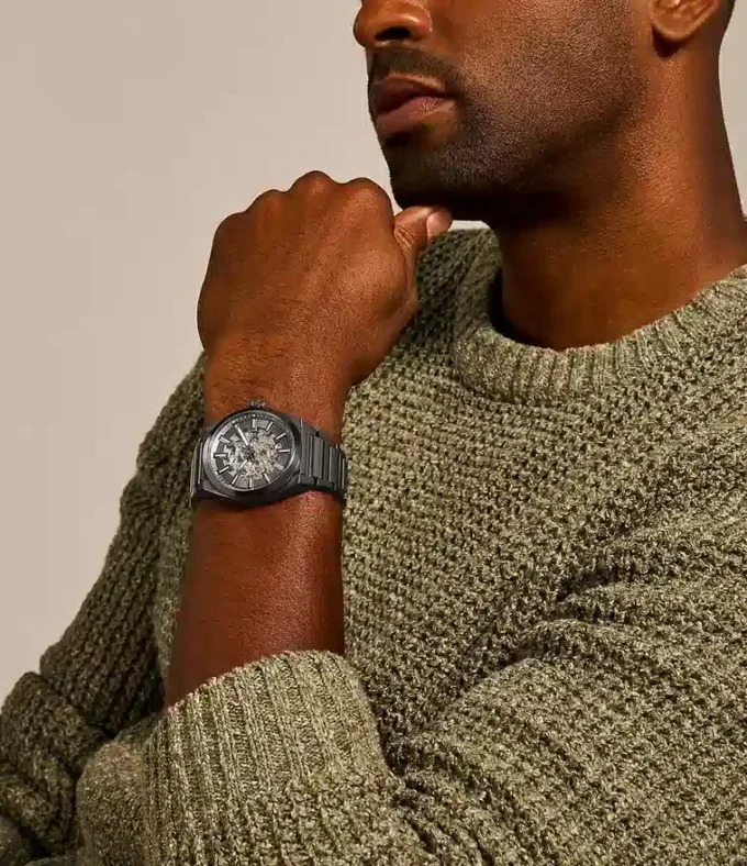 Orologio automatico Everett in acciaio inossidabile color fumo