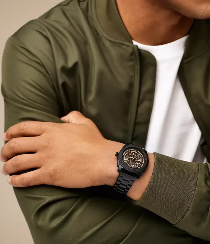 Orologio automatico in acciaio inossidabile nero