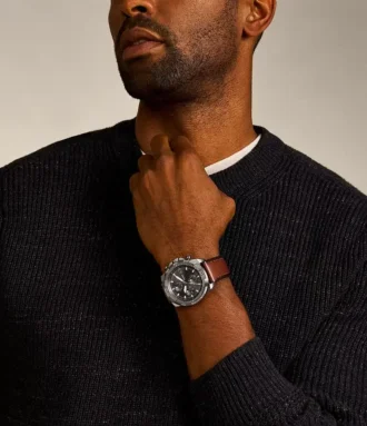 Orologio Bronson Chronograph in pelle marrone LiteHide™