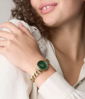 Orologio Carlie a tre lancette in acciaio inossidabile color oro