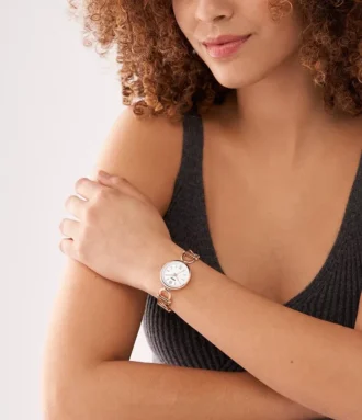 Orologio Carlie a tre lancette in acciaio inossidabile color oro rosa