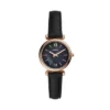 Orologio Carlie Mini a tre lancette in pelle nera