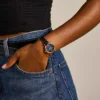 Orologio Carlie Mini a tre lancette in pelle nera