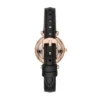 Orologio Carlie Mini a tre lancette in pelle nera