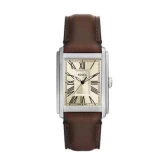 Orologio Carraway a tre lancette con cinturino in pelle marrone