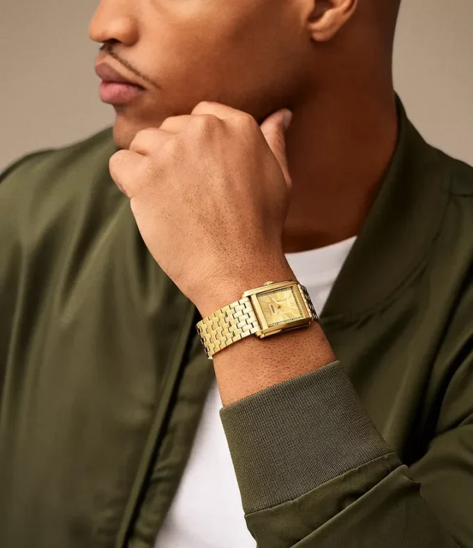 Orologio Carraway a tre lancette in acciaio inossidabile color oro