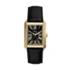 Orologio Carraway a tre lancette in pelle croco nera
