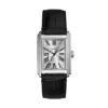 Orologio Carraway a tre lancette in pelle croco nera
