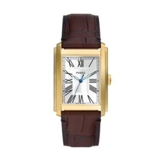 Orologio Carraway a tre lancette in pelle di coccodrillo marrone