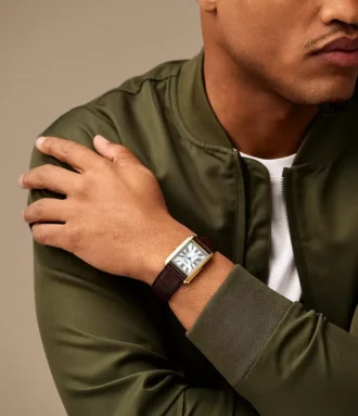 Orologio Carraway a tre lancette in pelle di coccodrillo marrone