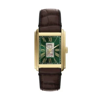 Orologio Carraway automatico in pelle di coccodrillo marrone