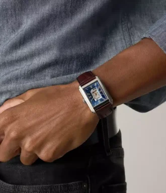 Orologio Carraway automatico in pelle di coccodrillo marrone