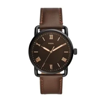 Orologio Copeland 42 mm con tre lancette e cinturino in pelle marrone