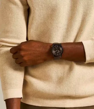 Orologio Copeland 42 mm con tre lancette e cinturino in pelle marrone
