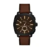 Orologio cronografo con cinturino in pelle marrone