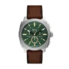 Orologio cronografo con cinturino in pelle marrone