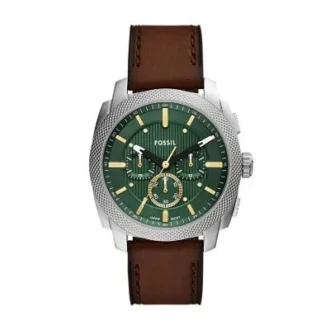 Orologio cronografo con cinturino in pelle marrone