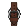 Set cronografo con cinturino in pelle marrone e bracciale