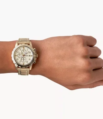 Orologio cronografo Dean in acciaio inossidabile color oro