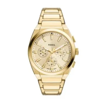 Orologio cronografo Everett in acciaio inossidabile color oro