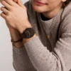 Orologio cronografo Everett in pelle marrone