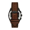 Orologio cronografo Everett in pelle marrone
