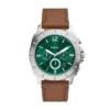 Orologio cronografo Privateer in pelle marrone