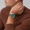 Orologio cronografo Privateer in pelle marrone