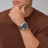 Orologio cronografo Privateer in pelle marrone
