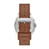 Orologio cronografo Privateer in pelle marrone