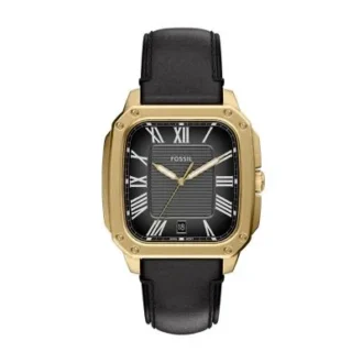 Orologio Crosby a tre lancette con cinturino in pelle nera