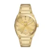 Orologio Everett a tre lancette con datario in acciaio inossidabile color oro