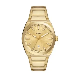 Orologio Everett a tre lancette con datario in acciaio inossidabile color oro