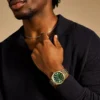 Orologio Everett a tre lancette con datario in acciaio inossidabile color oro