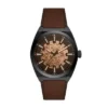 Orologio Everett automatico in pelle LiteHide™ marrone scuro