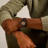 Orologio Everett automatico in pelle LiteHide™ marrone scuro