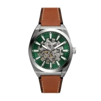 Orologio Everett automatico in pelle marrone