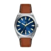 Orologio Everett con tre lancette e datario in pelle marrone
