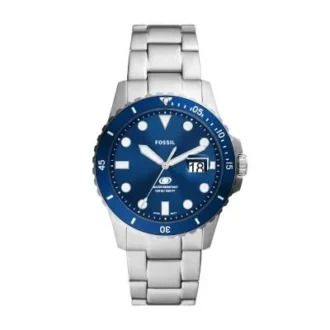 Orologio Fossil Blue Dive a tre lancette con datario in acciaio inossidabile