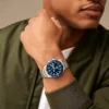 Orologio Fossil Blue Dive a tre lancette con datario in acciaio inossidabile