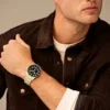Orologio Fossil Blue Dive a tre lancette con datario in acciaio inossidabile bicolore