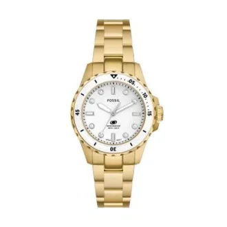 Orologio Fossil Blue Dive a tre lancette in acciaio inossidabile color oro