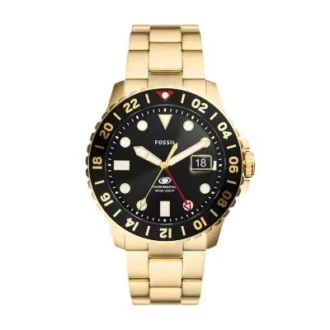 Orologio Fossil Blue GMT in acciaio inossidabile color oro