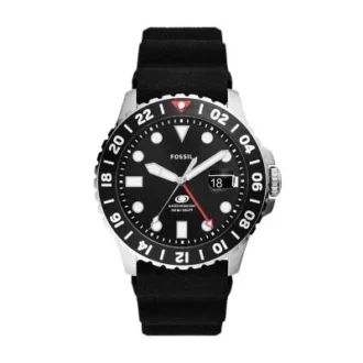 Orologio Fossil Blue GMT in silicone nero