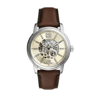 Orologio Fossil Heritage automatico con cinturino in pelle marrone