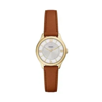 Orologio Gilmore a tre lancette con cinturino in pelle marrone